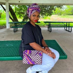 Ankara Head wrap and Clutch Matching Set